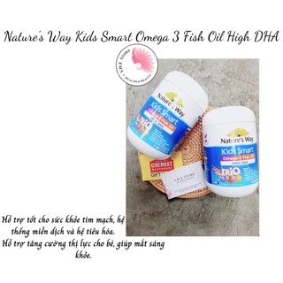 DẦU CÁ THÔNG MINH NATURES'S WAY KIDS SMART OMEGA 3 FISH OIL TRIO - 180 VIÊN