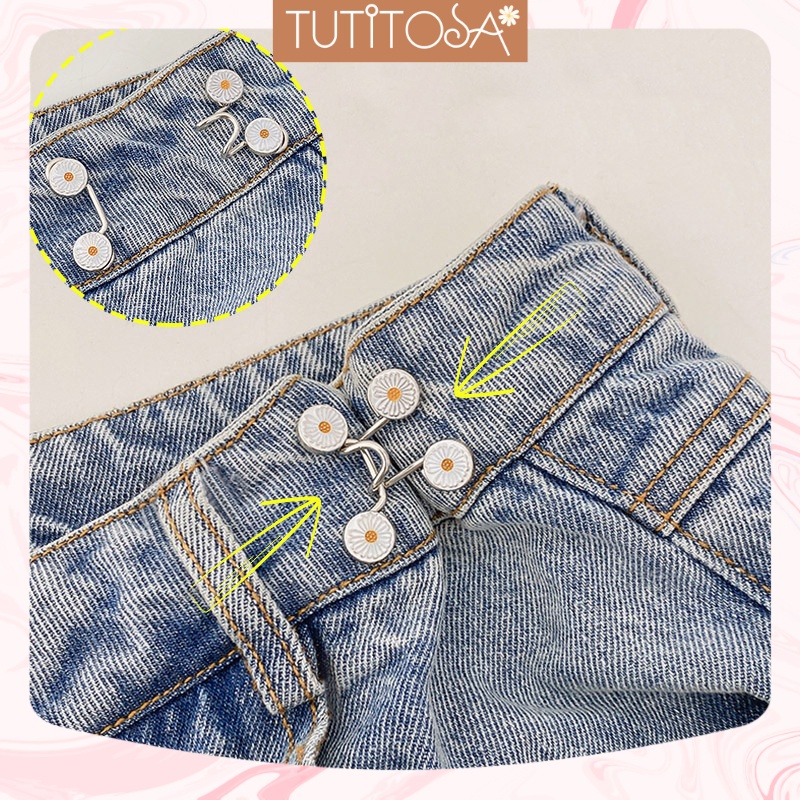Bộ nút gài, khuy cài điều chỉnh lưng eo quần jean - short - chân váy TUTITOSA