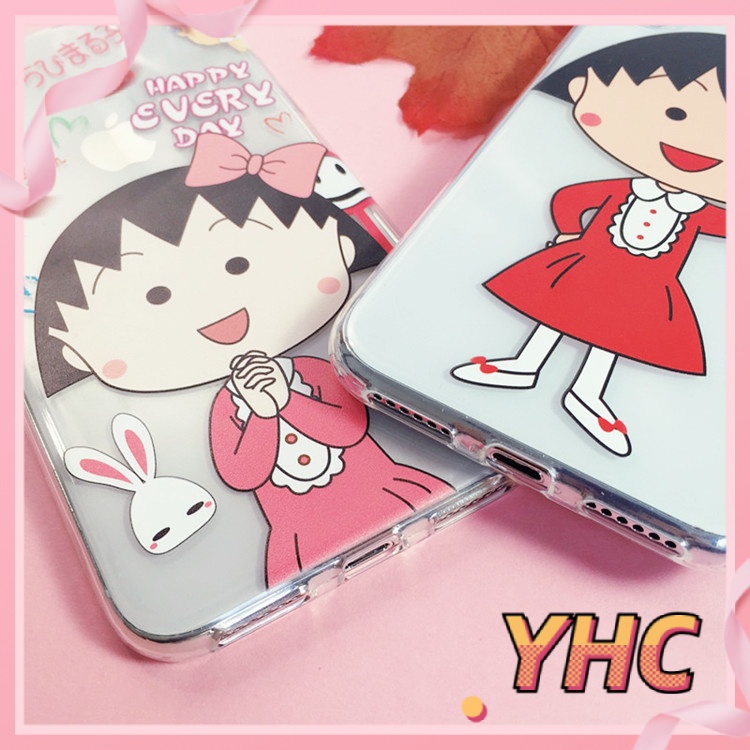 Ốp Điện Thoại Trong Suốt Họa Tiết Cherry Maruko Dễ Thương Cho iPhone 6s 6splus 7 7plus 8 8plus X XS 11 12 Pro Max Plus Promax-732