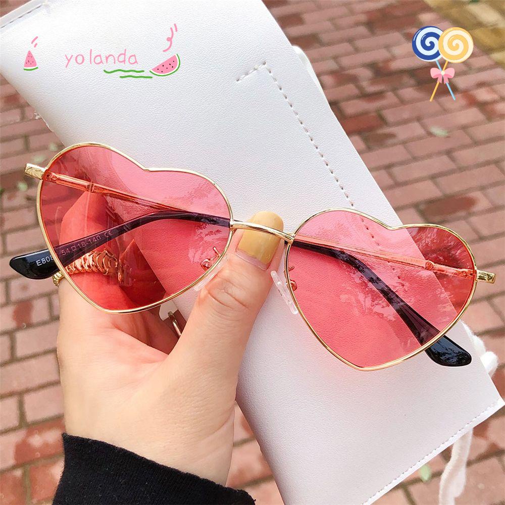 Kính Mát Hình Trái Tim Gọng Kim Loại Chống Tia UV400