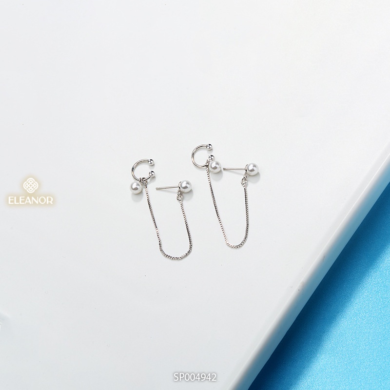 Bông tai nữ Eleanor Accessories gắn vành ngọc trai nhân tạo phụ kiên trang sức cá tính (1 chiếc)