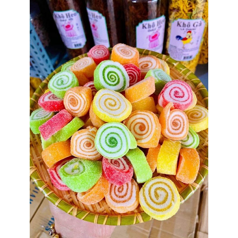 500g kẹo dẻo xoắn thái lan, kẹo dẻo xoắn trái cây