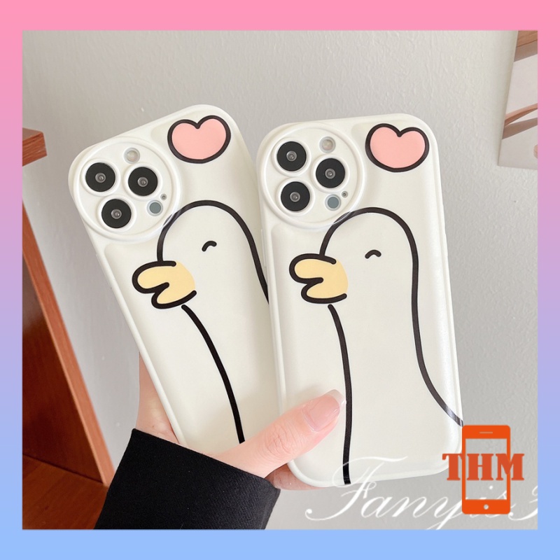 Ốp Điện Thoại Mềm Hình Vịt Dễ Thương Cho Iphone 14 13 12 11 pro Max X XR XS Max 8 7 Plus-5014