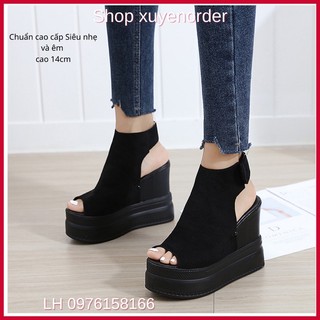 Giầy đế xuống nữ cao 14cm hàng nhập Quảng Châu cao cấp rất nhẹ và êm chất da lộn kèm ảnh thật
