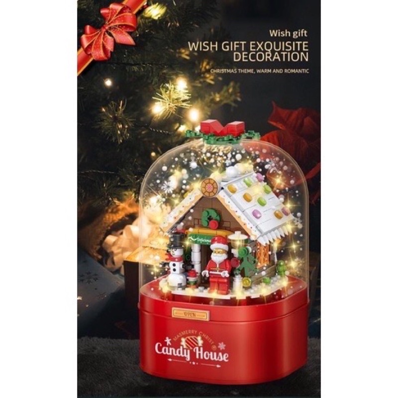 - Bộ lắp ghép hộp phát nhạc lắp Giáng sinh + phun tuyết