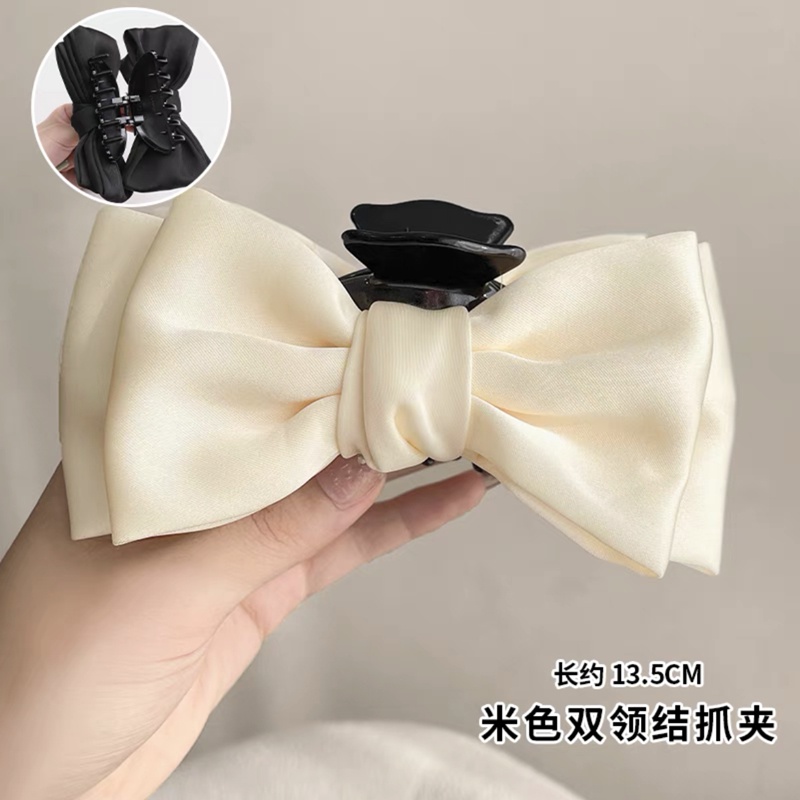 Kẹp Tóc Nơ Satin Cỡ Lớn Thời Trang Thanh Lịch Cho Nữ