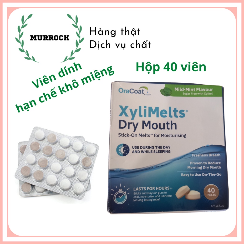 40 Viên dính hạn chế khô miệng Xylimelts 40's - Mild Mint 40 Tablets UK Anh Quốc