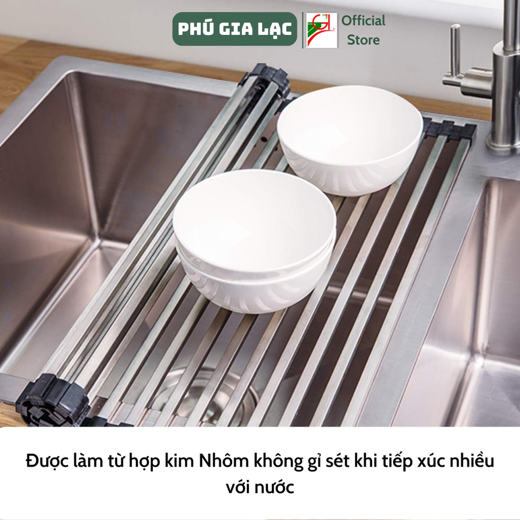 Thảm Cuộn Phơi Đồ Nhà Bếp Sakura -Kệ Úp Chén Trên Bồn Rửa Thông Minh Có Thể Gấp Gọn TA-6191B