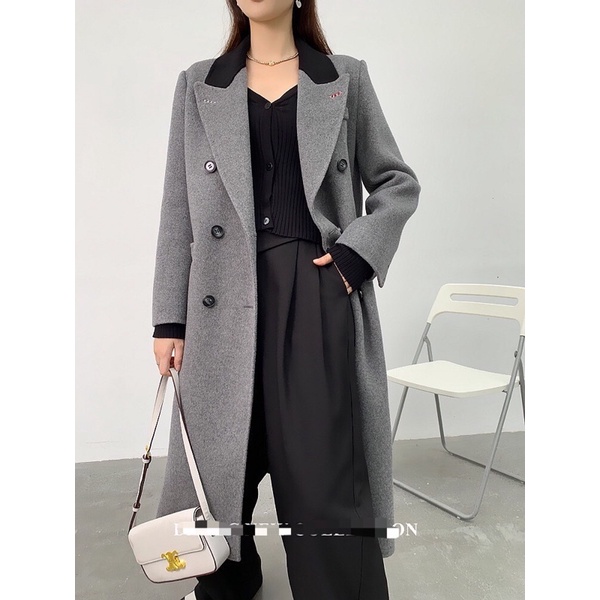 Áo khoác dạ dáng dài phong cách hàn quốc cao cấp Maison Margiela MM6