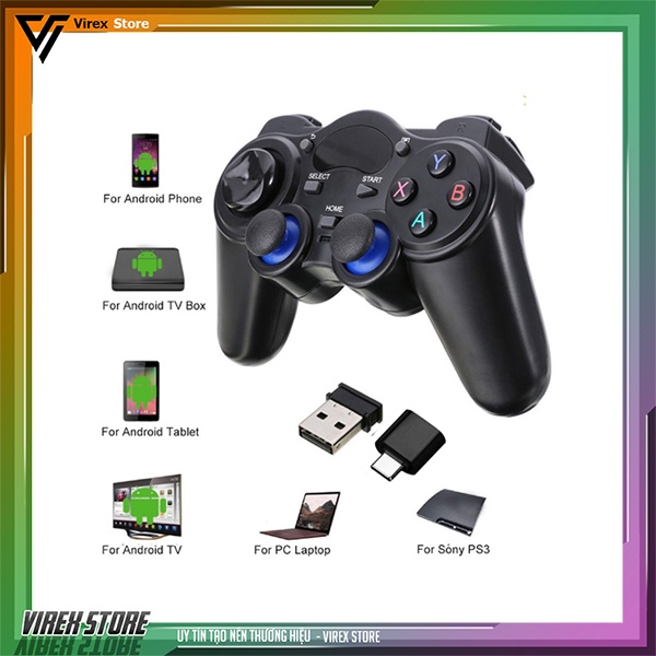 Tay cầm không dây chơi game PC Laptop Điện Thoại TV Android TV Box Bluetooth 2.4G Full skill Fo4, Pes