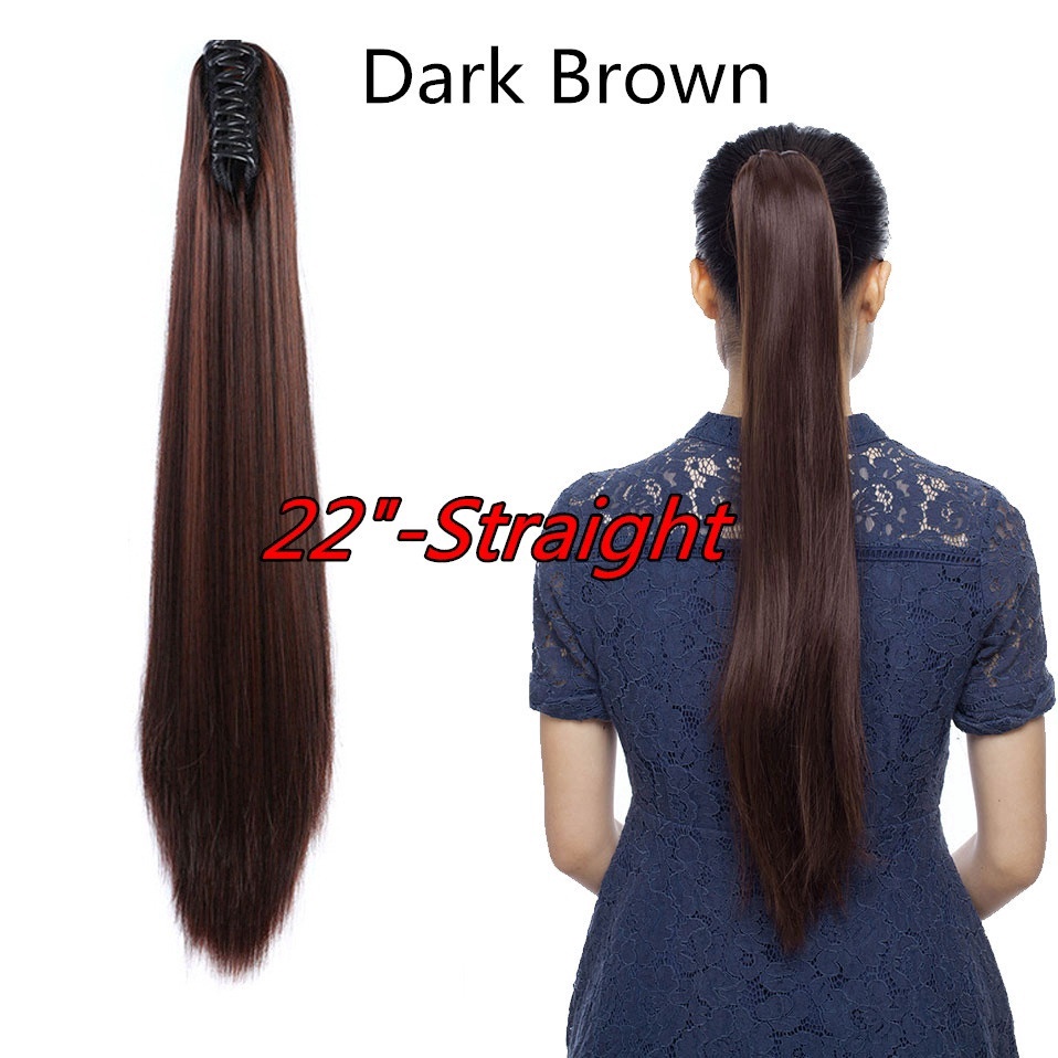 Tóc Giả Đuôi Ngựa 22 inch Xoăn Dài / Thẳng Tự Nhiên Dành Cho Nữ