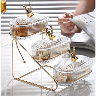 Khay Trái Cây Khô Bánh Kẹo Thủy Tinh Nhiều Tầng Kiểu mới Tiện Dụng