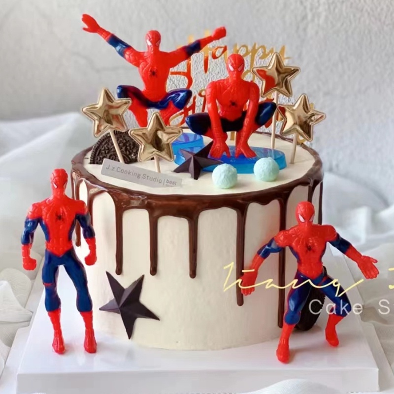 Set 7 Người Nhện Trang Trí Bánh Kem