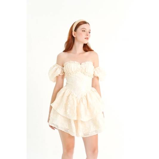 Đầm ngắn VANILLA CUPCAKE MINI DRESS - Váy tầng - Đầm thiết kế - Đầm trễ vai