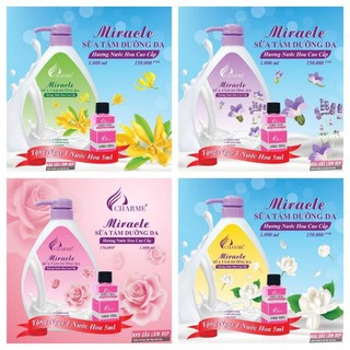 Sữa tắm dưỡng trắng da hương nước hoa MIRACLE 1000ml/Tặng kèm nước hoa mini