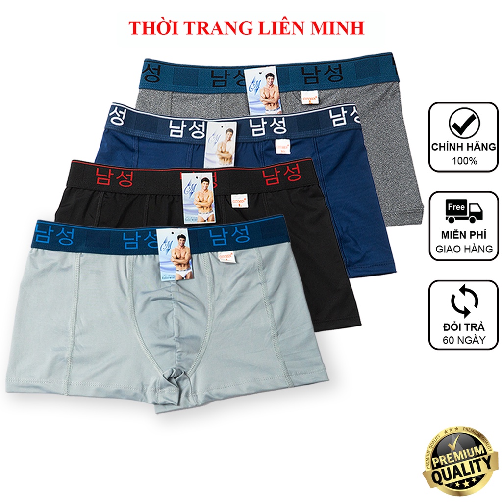 Quần lót nam boxer CITYMEN lưng Hàn Quốc cao cấp vải thun lạnh co dãn 4 chiều sịp đùi nam