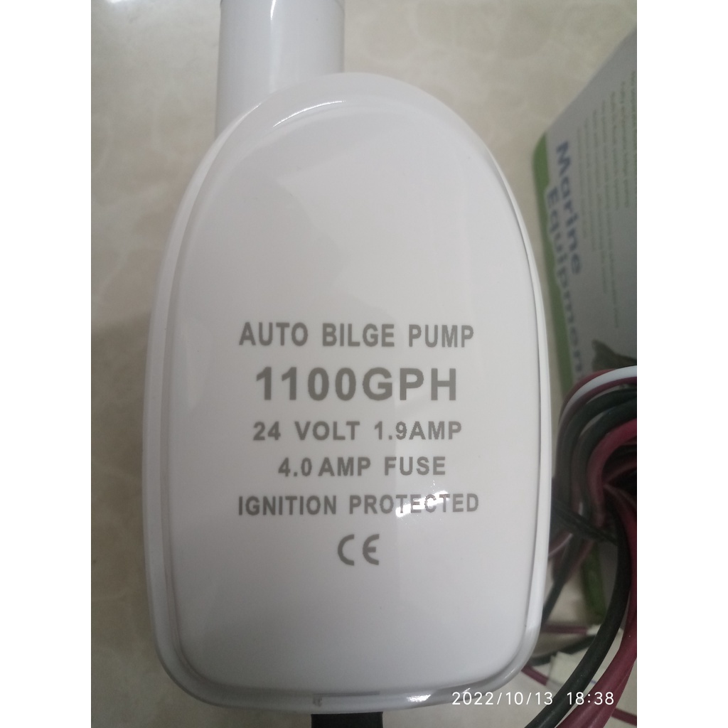 Bơm tự động 24V dây đồng 1100GPH cho tàu thuyền ca xà lan du thuyền