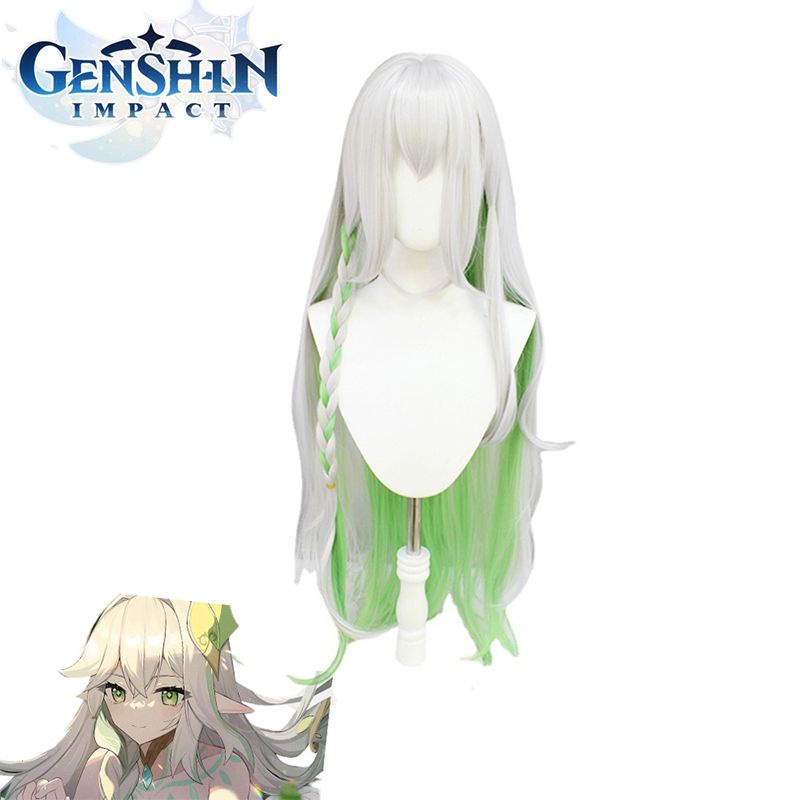 Game Genshin Impact Wig The Greater Lord Rukkhadevata Cosplay Long Hair Carnival Prop