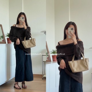 Áo len trễ vai muối tiêu Hàn Quốc (Hàng có sẵn)