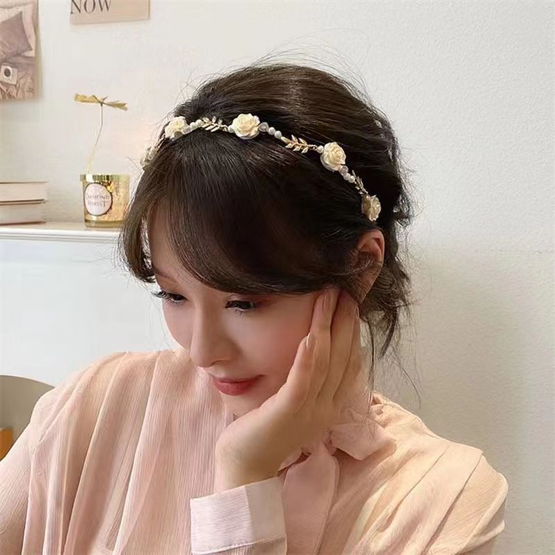 Kẹp Tóc Hình Hoa Hồng Đính Ngọc Trai Giả Kiểu Pháp Thời Trang 2022