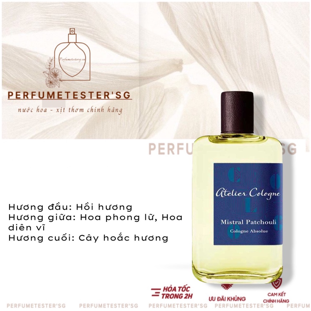 Nước Hoa unisex Nước hoa Atelier Mistral Patchouli -𝒑𝒆𝒓𝒇𝒖𝒎𝒆𝒕𝒆𝒔𝒕𝒆𝒓