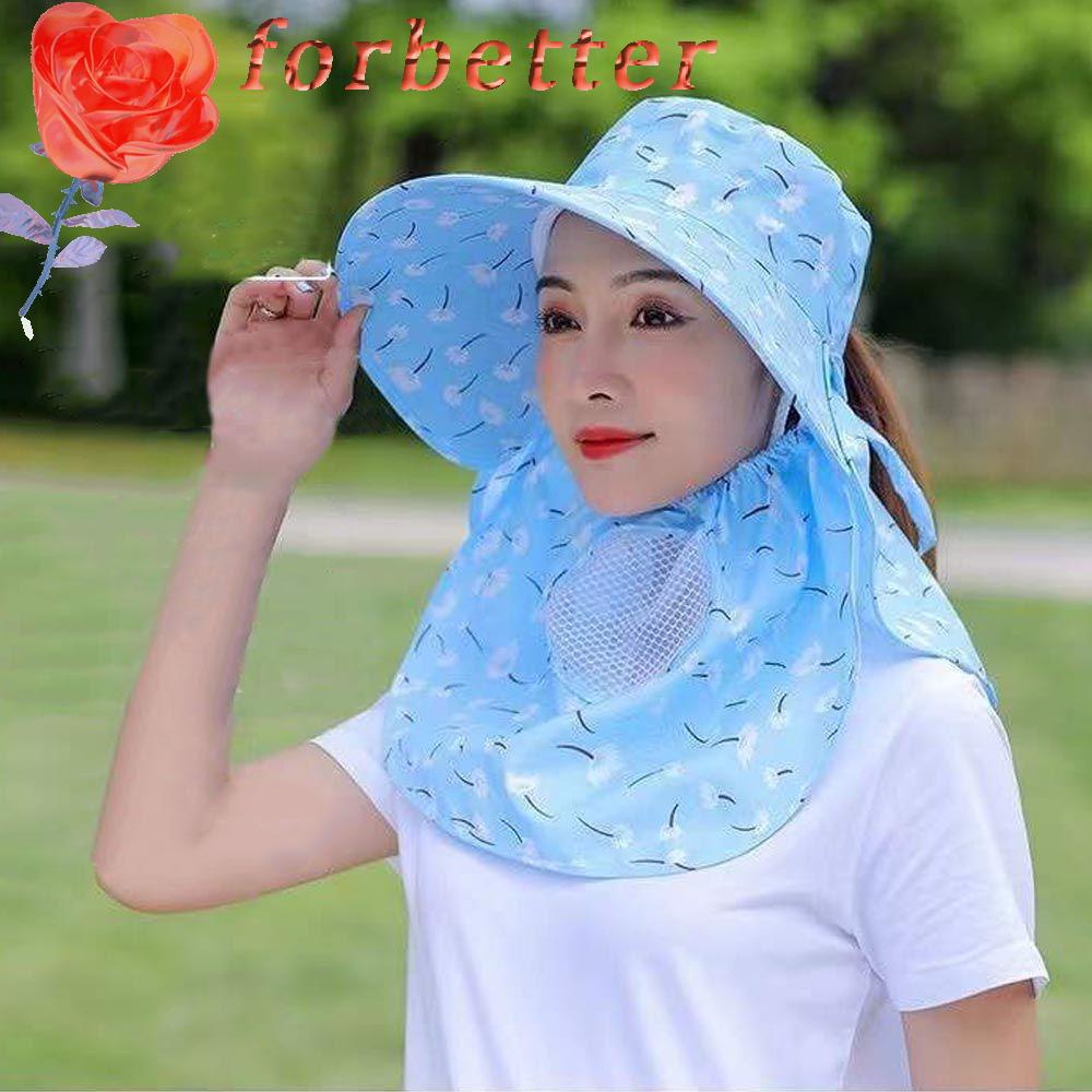 Mũ Vành Rộng Chống Nắng Chống Tia UV Có Tấm Che Mặt Và Cổ Thời Trang Mùa Hè
