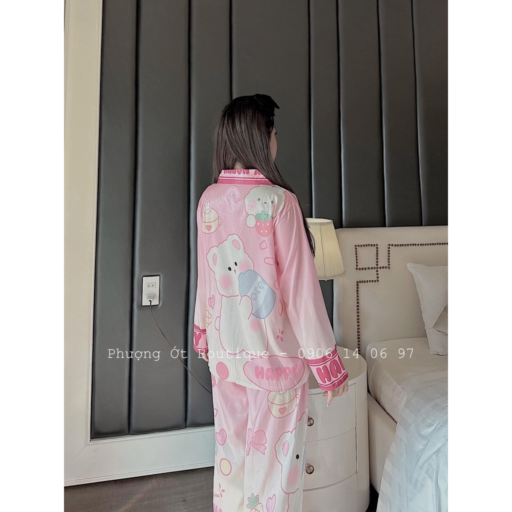 Mẫu (18) Gấu Hồng SAM đồ bộ Pizama cao cấp (40kg-60kg)
