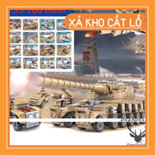 [hot] [544 chi tiết] Bộ đồ chơi xếp hình Lego Xe TĂNG - 33 tạo hình - lắp ráp đồ chơi máy bay trực thăng xe quân sự quá 