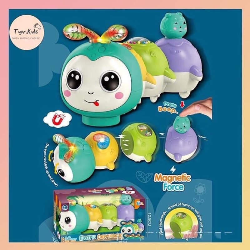 Đồ chơi sâu nam châm có nhạc và đèn