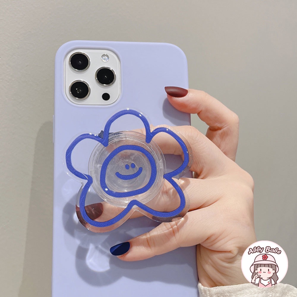 Ốp Điện Thoại TPU Mềm Họa Tiết Hoa / Mặt Cười + Giá Đỡ Chống Mồ Hôi Cho IPhone 14 Pro Max 11 7Plus 13 12 11 Pro Max X XS