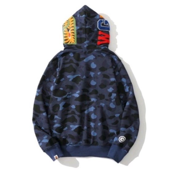 Áo khoác cá mập bape áo hoodie Cặp nam nữ có dây kéo, 2 Mũ siêu HOT 2022