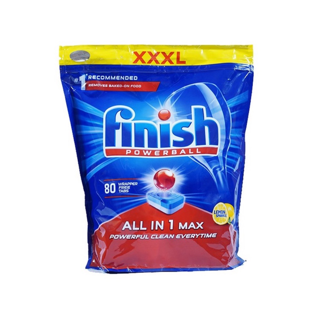 Viên rửa bát Finish All In 1 Max 80 viên hương Chanh - Chính hãng
