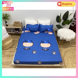 Drap Ga trải giường bo chun đệm mẫu siêu nhân bò