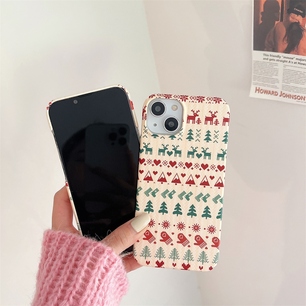 Ốp Điện Thoại PC Cứng Viền Tpu Dẻo Họa Tiết Hoạt Hình Phong Cách Giáng Sinh Chống Sốc Cho iPhone 14 13 12 11 Pro XS Max