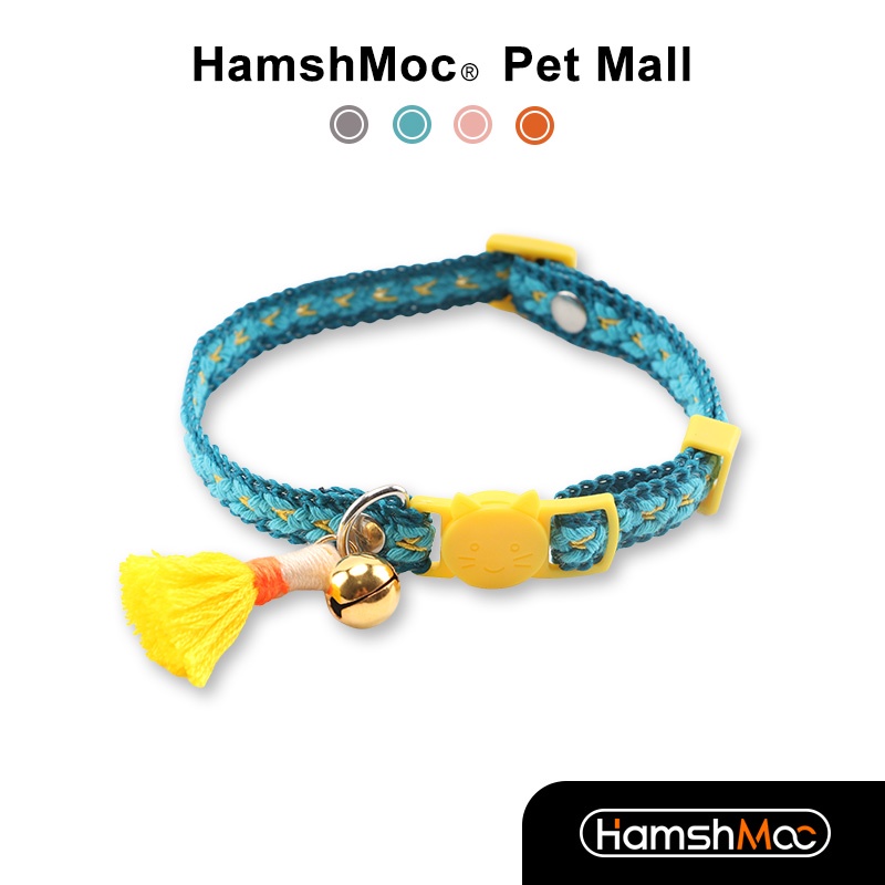 HamshMoc Vòng Cổ Mềm Mại Có Chuông Điều Chỉnh Được Dành Cho Mèo Cưng Mặc Hàng Ngày