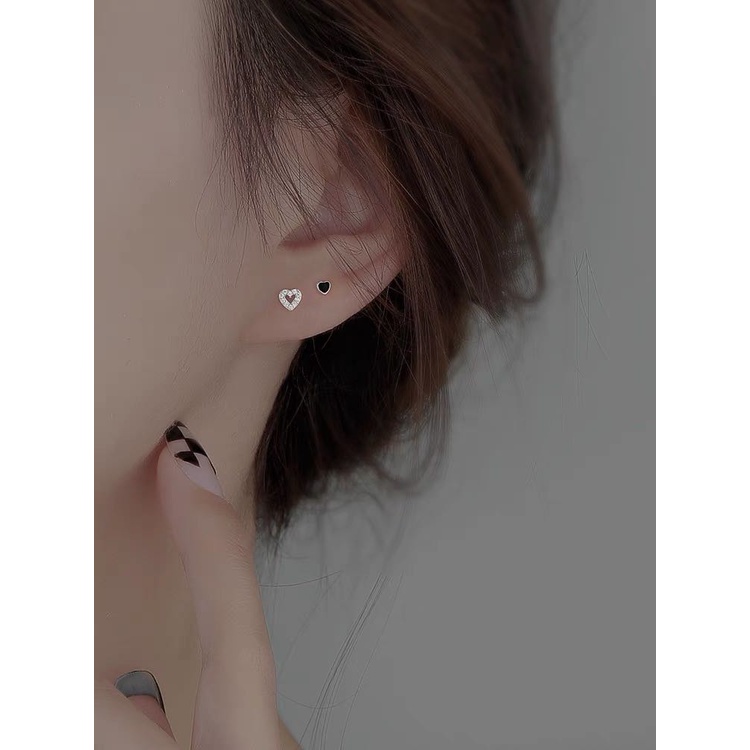 Set bông tai mini tim nhỏ