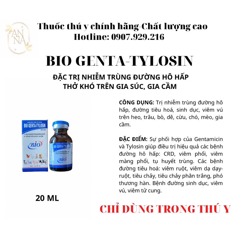 KHÒ KHÈ GIA SÚC, GIA CẦM CHAI 20ML
