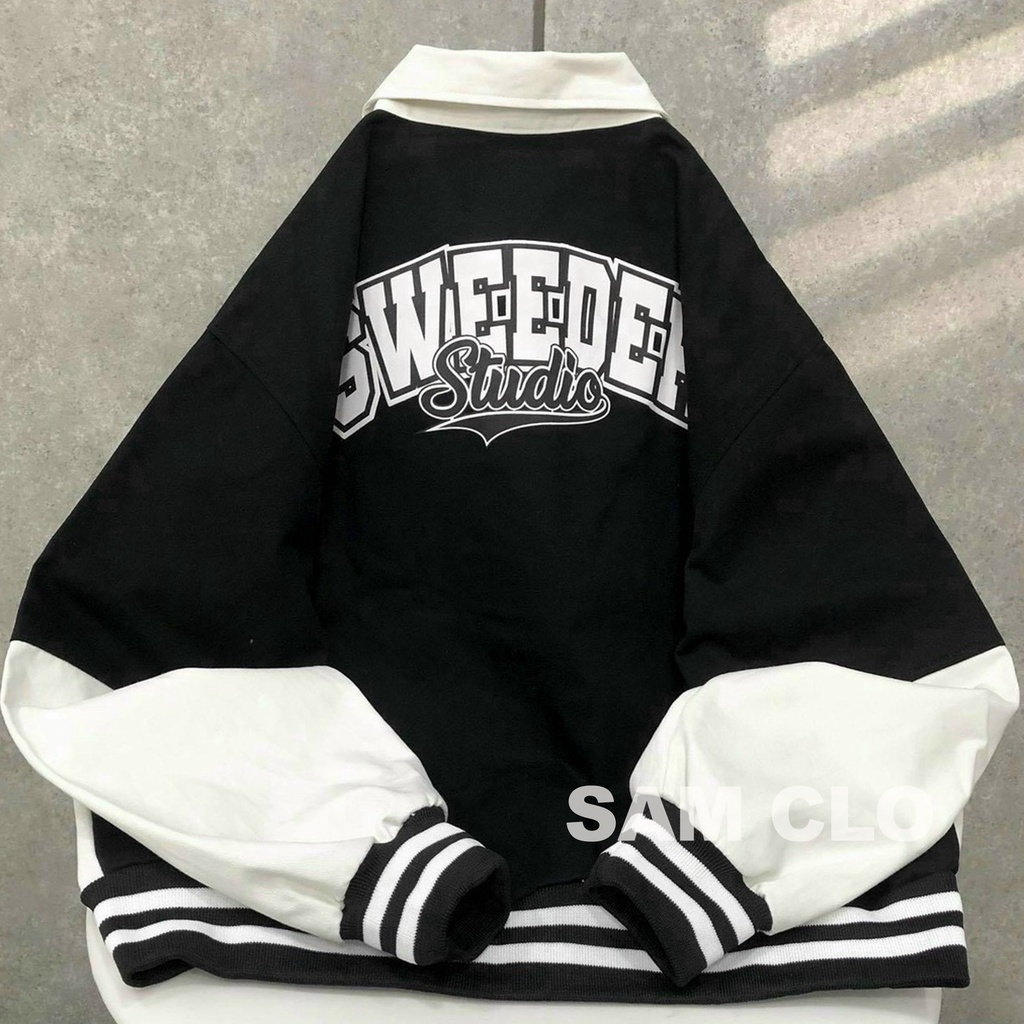 Áo khoác dù bomber 2 lớp nam nữ phong cách bóng chày form rộng unisex mặc cặp - couple in chữ SWEEDER studio