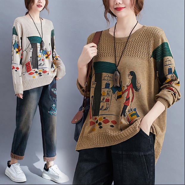 H352 Áo len bigsize dệt kim thu đông dành cho chị em phụ nữ, thời trang, phong cách