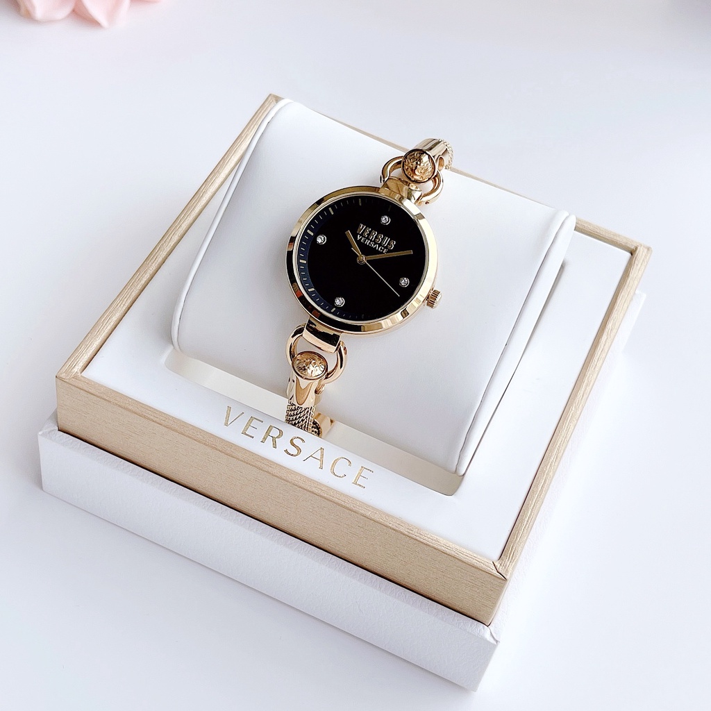 Đồng hồ nữ dây thép Versus By Versace Roslyn Black Dial
