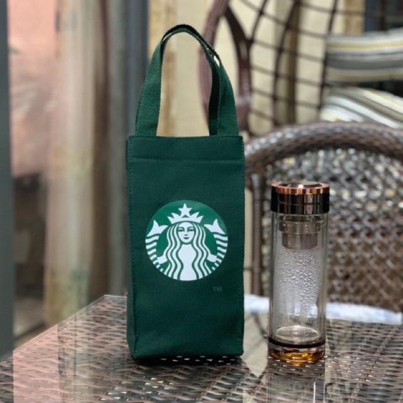 Túi vải tote Starbucks đựng bình nước bình giữ nhiệt 🌼