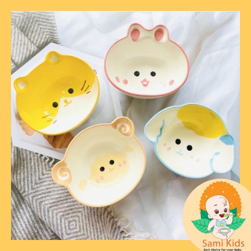 Bát sứ ăn dặm hình thú 200ml cho bé, tô chén gốm sứ ăn cơm cho trẻ em SAMI KIDS