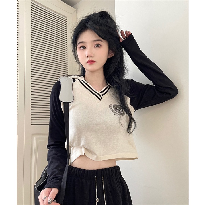 Ethelgirl Áo polo Tay Dài Thiết Kế Hợp Thời Trang Cho Nữ