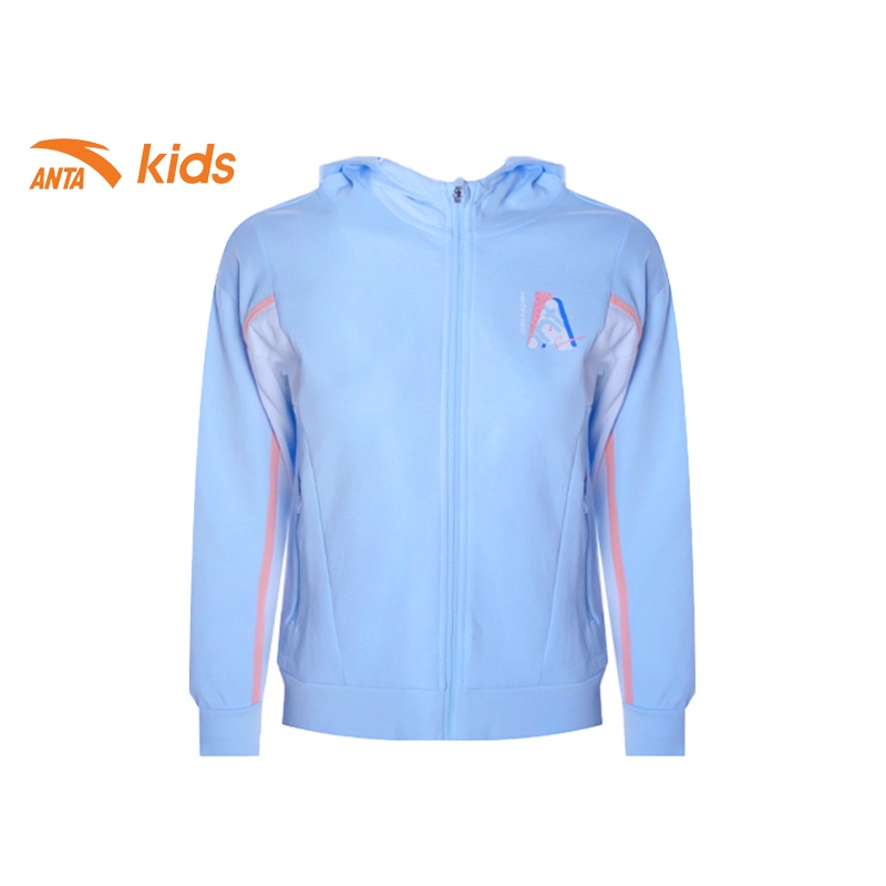 Áo khoác nỉ bé gái Anta Kids kiểu dáng hoodie, chất liệu cao cấp 362135735-1
