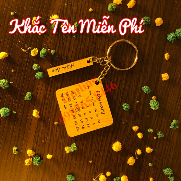 Móc Khóa Lịch Kỉ Niệm Khắc Tên Theo Yêu Cầu - Móc Khóa Lịch Khắc Tên Tình Yêu Miễn Phí