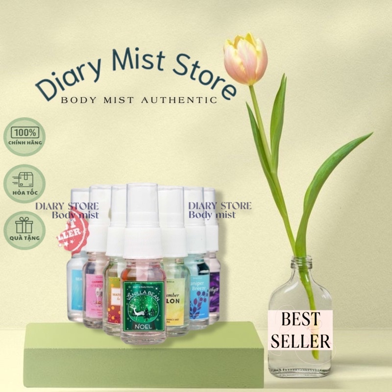 Diarymist.store  (10ml mini size ) Xịt thơm toàn thân bodymist Bath & Body Works