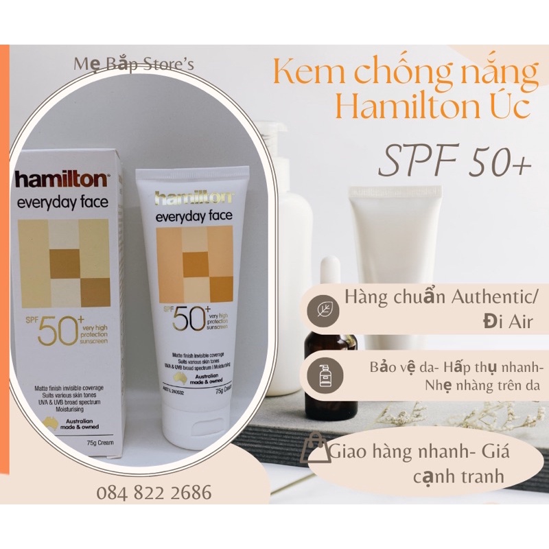Mã giảm thêm 25k live =>ib Kem chống nắng Hamilton SPF 50+ nội địa Úc