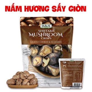 Snack Nấm Hương Sấy Giòn DJ&A 65gr, ăn vặt giàu dinh dưỡng, tăng sức đề kháng | Hạt Nắng - Healthy Foods
