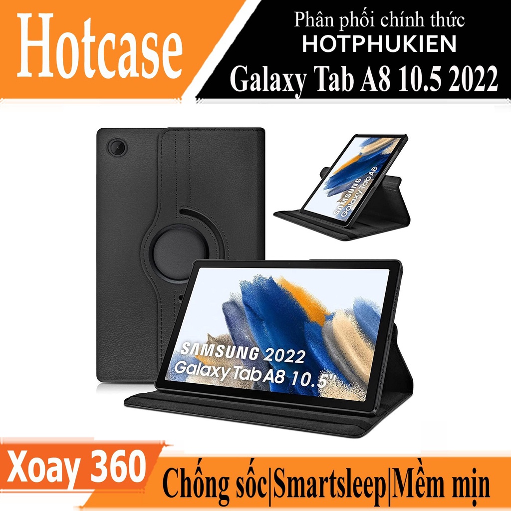 Case bao da Samsung Galaxy Tab A8 10.5 inch 2022 (SM-X200 / X205 / X207) xoay 360 độ hiệu HOTCASE - hotphukien phân phối