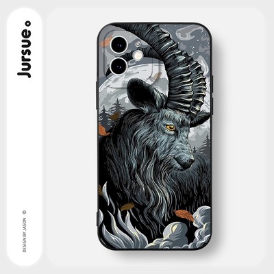 Ốp lưng JURSUE mềm chống bẩn hình độc lạ đen Cho iPhone 17 16 15 14 13 12 11 Pro Max SE 2020 X XR XS ip 8 7 Plus Y2630